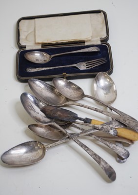 Lot 475 - An early 20th century silver Christening fork...