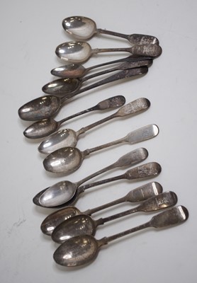 Lot 496 - A collection of assorted loose silver spoons,...