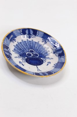 Lot 254 - An 18th century blue & white tin glazed dish,...