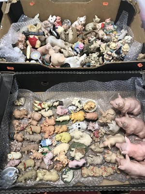 Lot 742 - Three boxes of resin and ceramic models of...