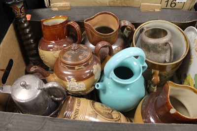 Lot 749 - A box of ceramics to include a harvest ware...