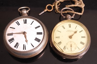 Lot 417 - A Victorian silver pair cased pocket watch,...