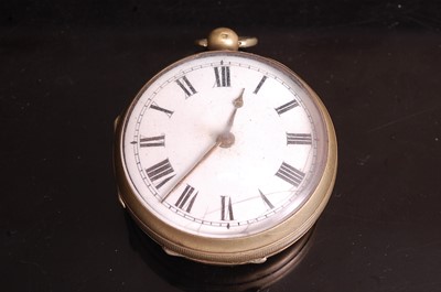 Lot 407 - An 18th century pair cased pocket watch,...