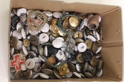 Lot 528 - A collection of assorted uniform buttons and...