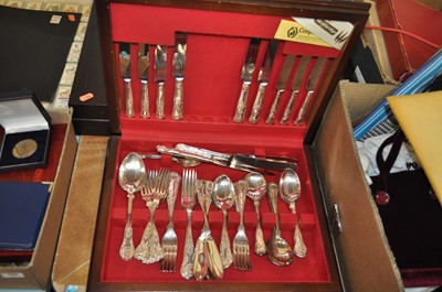 Lot 567 - A modern six-place setting canteen of silver...