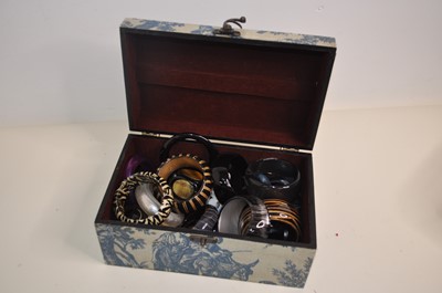 Lot 597 - Two boxes of assorted modern costume jewellery,...