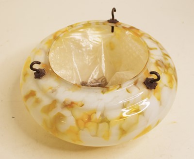 Lot 624 - A 1930s glass ceiling lightshade, with chain...