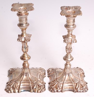 Lot 1057 - A pair of early George III cast silver...