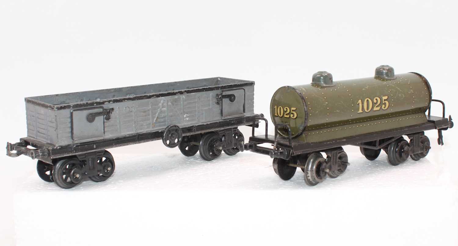 Lot 248 - 1920s Bing light grey bogie coal wagon with...