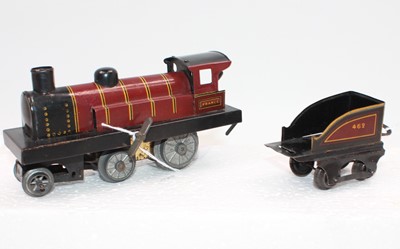 Lot 271 - Jep maroon c/w 2-4-0 loco with fixed key with...