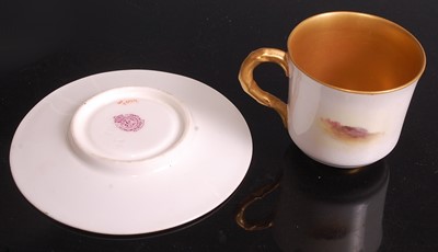 Lot 1023 - A Royal Worcester porcelain miniature cabinet...