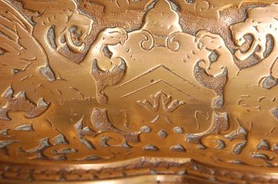 Lot 293 - A late Victorian heavy gilt brass desk stand,...