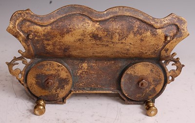 Lot 293 - A late Victorian heavy gilt brass desk stand,...