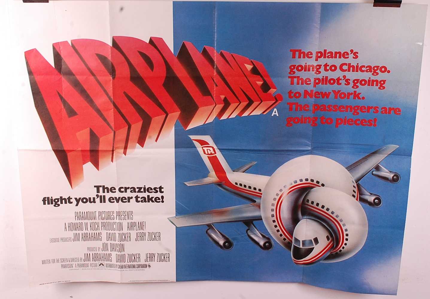 Lot 568 - Airplane!, 1980 UK quad film poster, written...