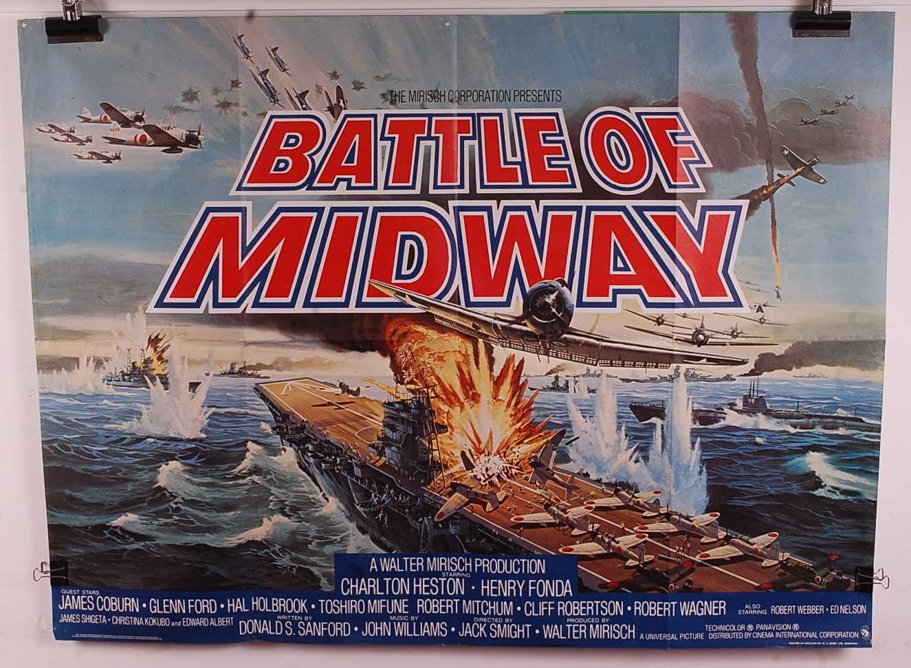 Lot 591 - Battle of Midway, 1976 UK quad film poster,...