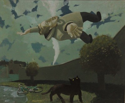 Lot 306 - David Eustace (b.1950) - Figure with Black Cat...