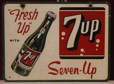 Lot 237 - A mid-20th century 7up painted double-sided...