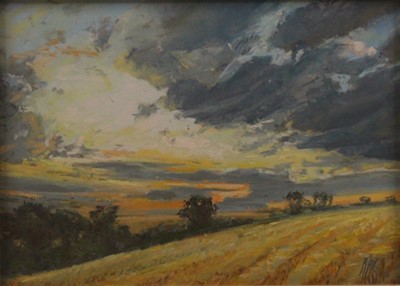 Lot 324 - Margaret Glass (b.1950) - Harvest Sunset,...