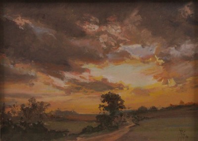 Lot 325 - Margaret Glass (b.1950) - Evening Sky, pastel...