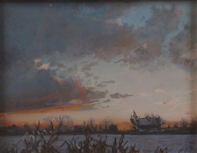 Lot 326 - Margaret Glass (b.1950) - Sundown, pastel on...