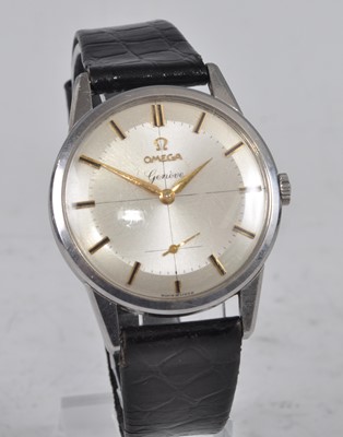 Lot 1165 - A gents stainless steel Omega Geneve manual...