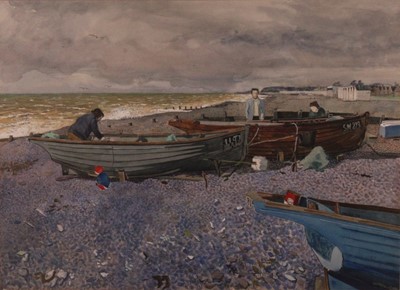 Lot 372 - Miles - Fishing Boats at Shorham on Sea,...