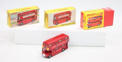 Lot 1055 - A group of 3 Dinky Toys no.289 Double-decker...