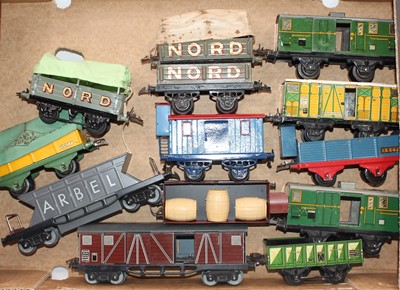 Lot 298 - Thirteen French Hornby goods wagons including...