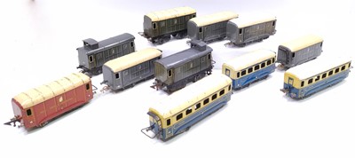 Lot 320 - JEP short bogie baggage cars, grey with cream...