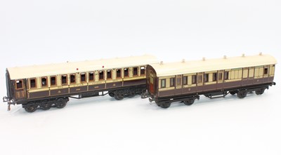Lot 330 - Two brown & cream coaches: Bassett Lowke 1921...