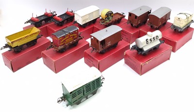 Lot 342 - Eleven post-war Hornby wagons all boxed: Esso...