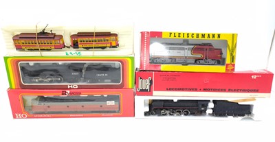 Lot 480 - Four very assorted locos and a tram: Jouef ref...