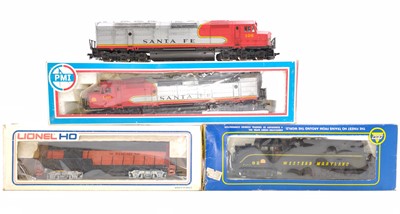 Lot 481 - Three HO American diesel locos and one...