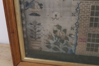 Lot 1213 - A Regency needlework picture sampler, by Sarah...