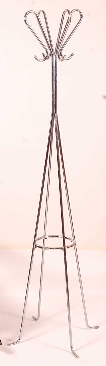 Lot 460 - A 1970s tubular chromed metal hat-stand, h.167....