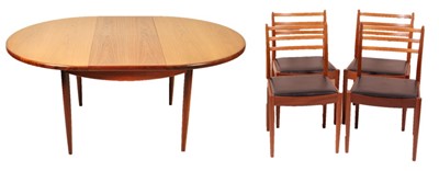 Lot 430 - A 1960s G-Plan dining suite, comprising D-end...