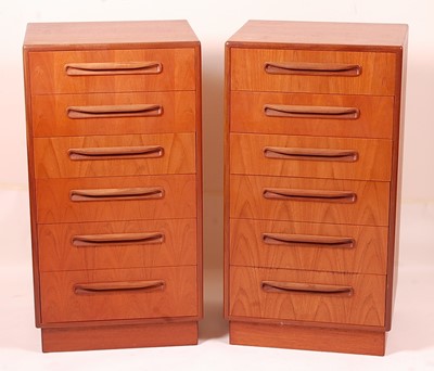 Lot 433 - A pair of 1960s G-Plan teak narrow...