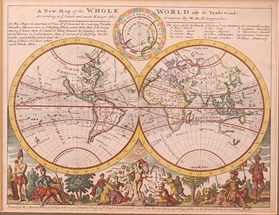Lot 1295 - Herman Moll - A new map of the whole world...