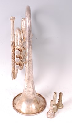 Lot 509 - A Boosey & Co plated clear bore trumpet,...