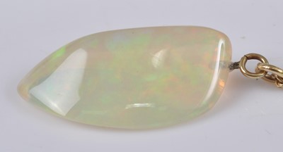 Lot 1141 - A yellow metal abstract hydrophane opal...