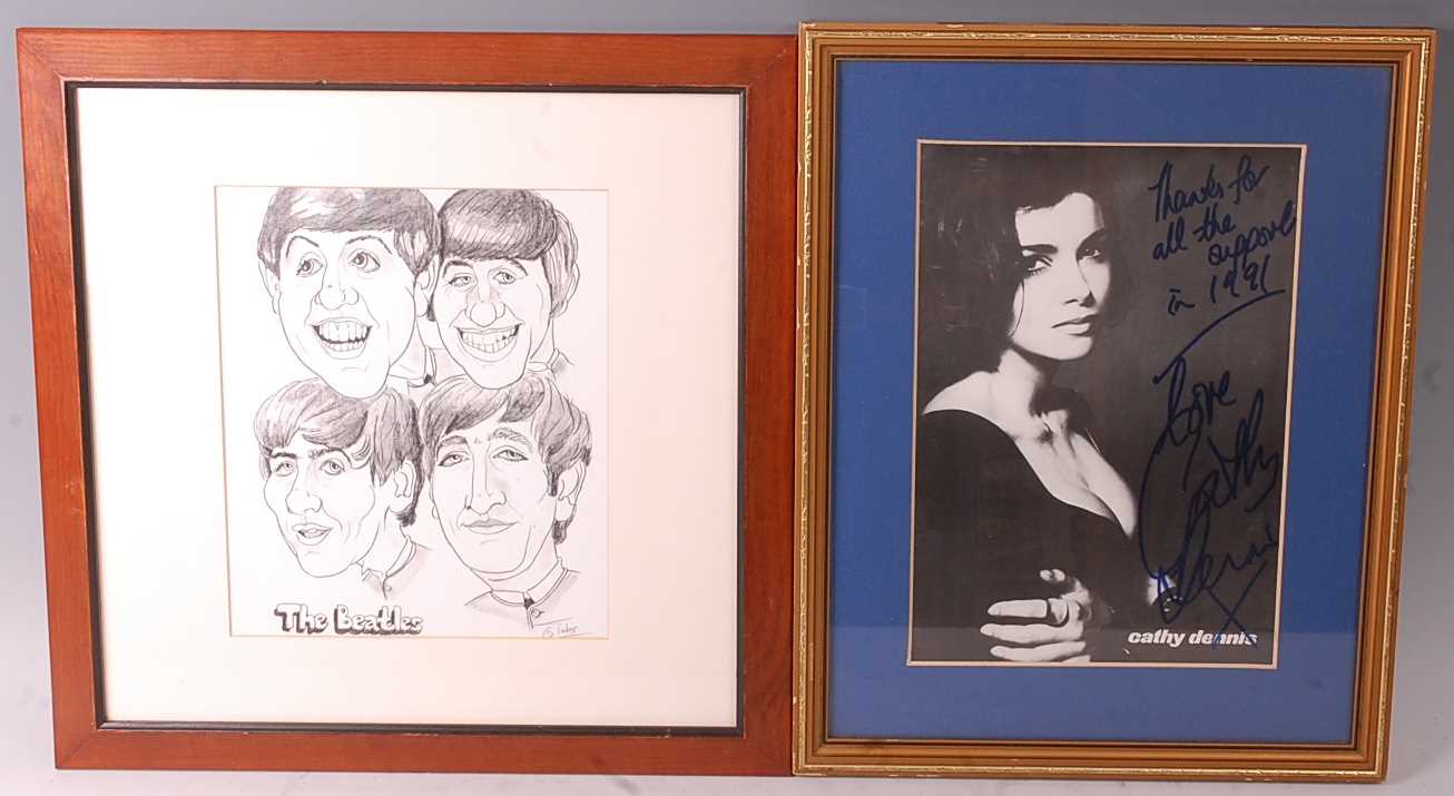 Lot 650 - A contemporary pencil sketch of The Beatles,...