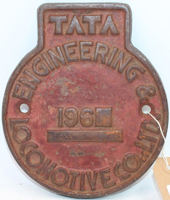 Lot 8 - Original circular cast-iron Indian railways...
