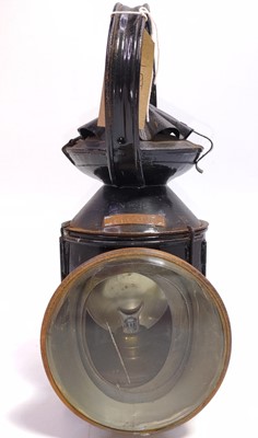 Lot 12 - An early LNE marked Pie crust hand lamp,...
