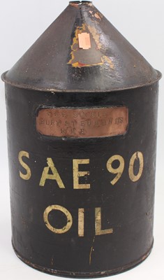 Lot 14 - Large oil can stamped to reducing cone BRE and...
