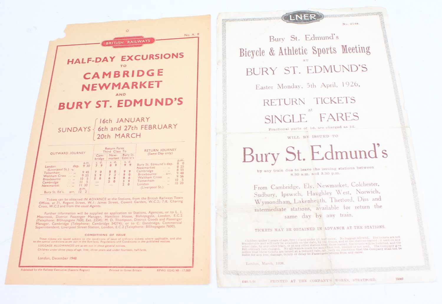 Lot 19 - An LNER 1926 Bury St Edmunds Bicycle and...