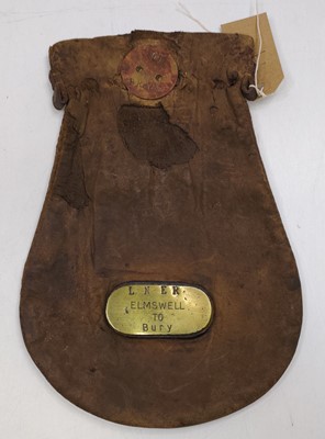 Lot 27 - An original LNER Cash Bag, the brass plaque to...