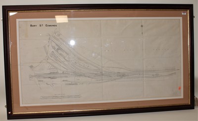 Lot 35 - A very large framed and glazed line drawing...