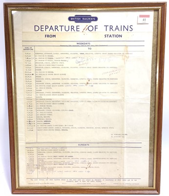 Lot 41 - Original British Railway BR timetable for...