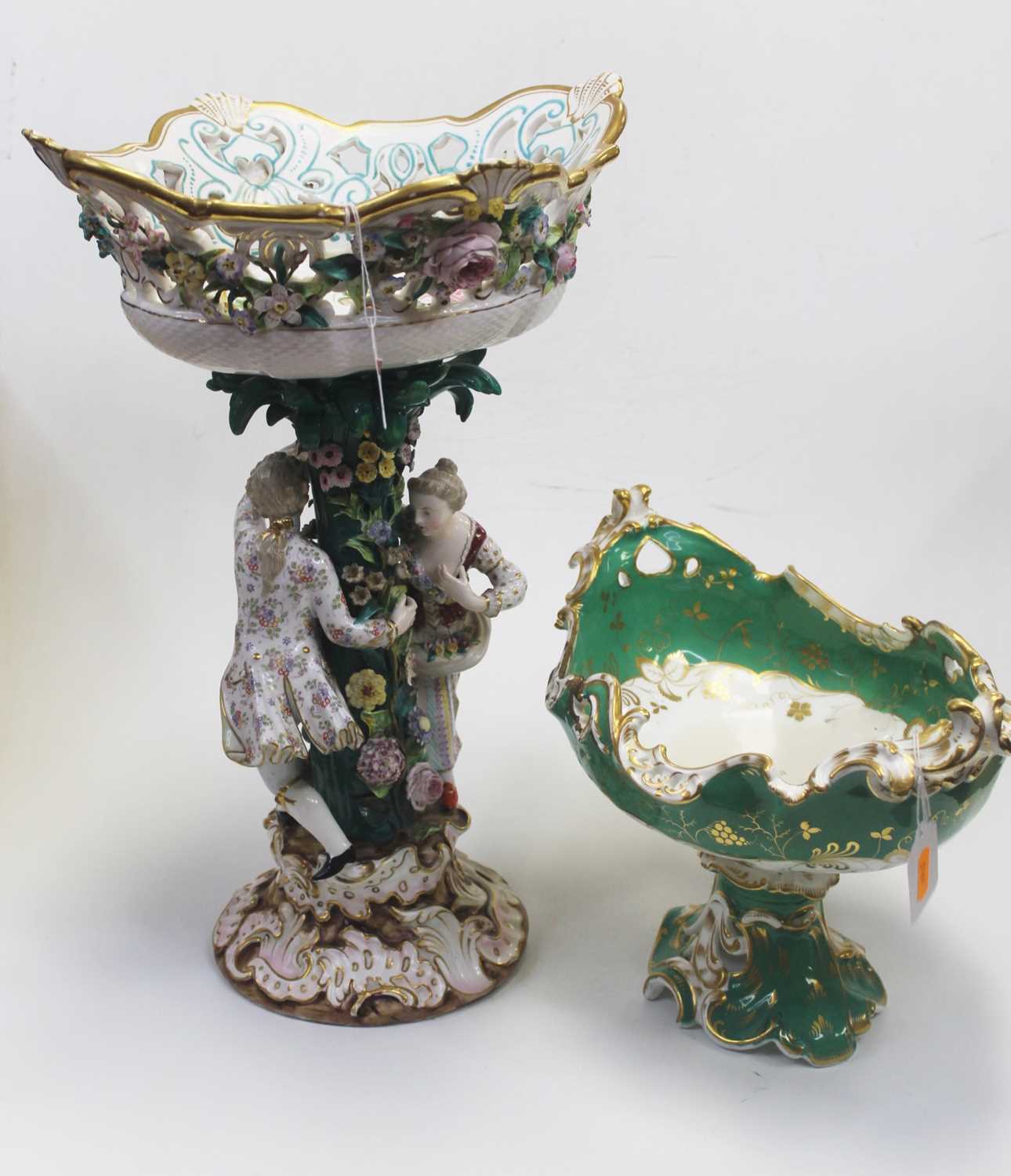 Lot 1 - A late 19th century Dresden table centrepiece...