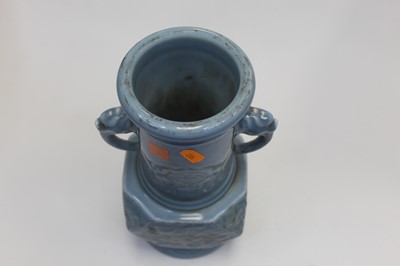 Lot 7 - A Chinese export blue glazed stoneware vase,...